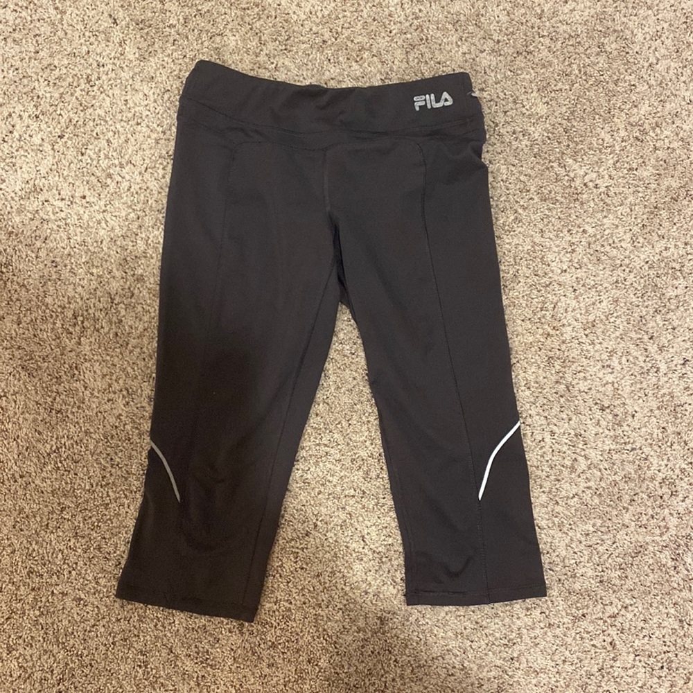 Dark gray Fila capri leggings. Athletic material, size small.